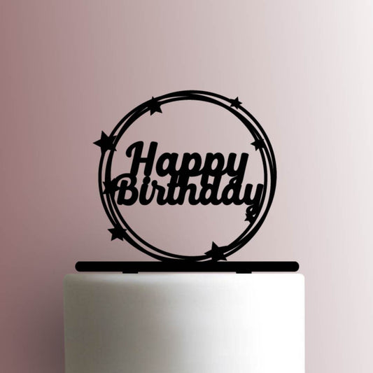 Happy Birthday Stars - Acrylic Cake Topper