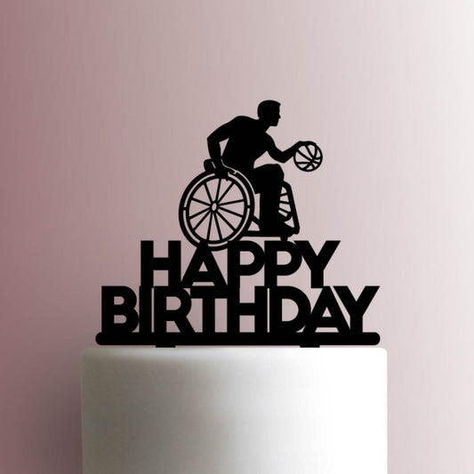 Happy Birthday Wheelchair Basketball - Acrylic Cake Topper
