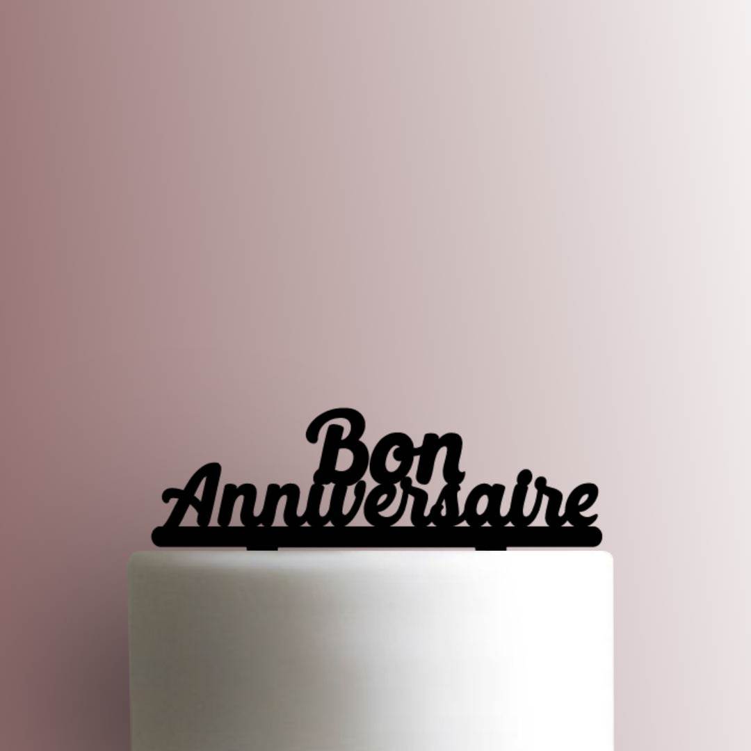 Happy Birthday in Romanized French - Acrylic Cake Topper