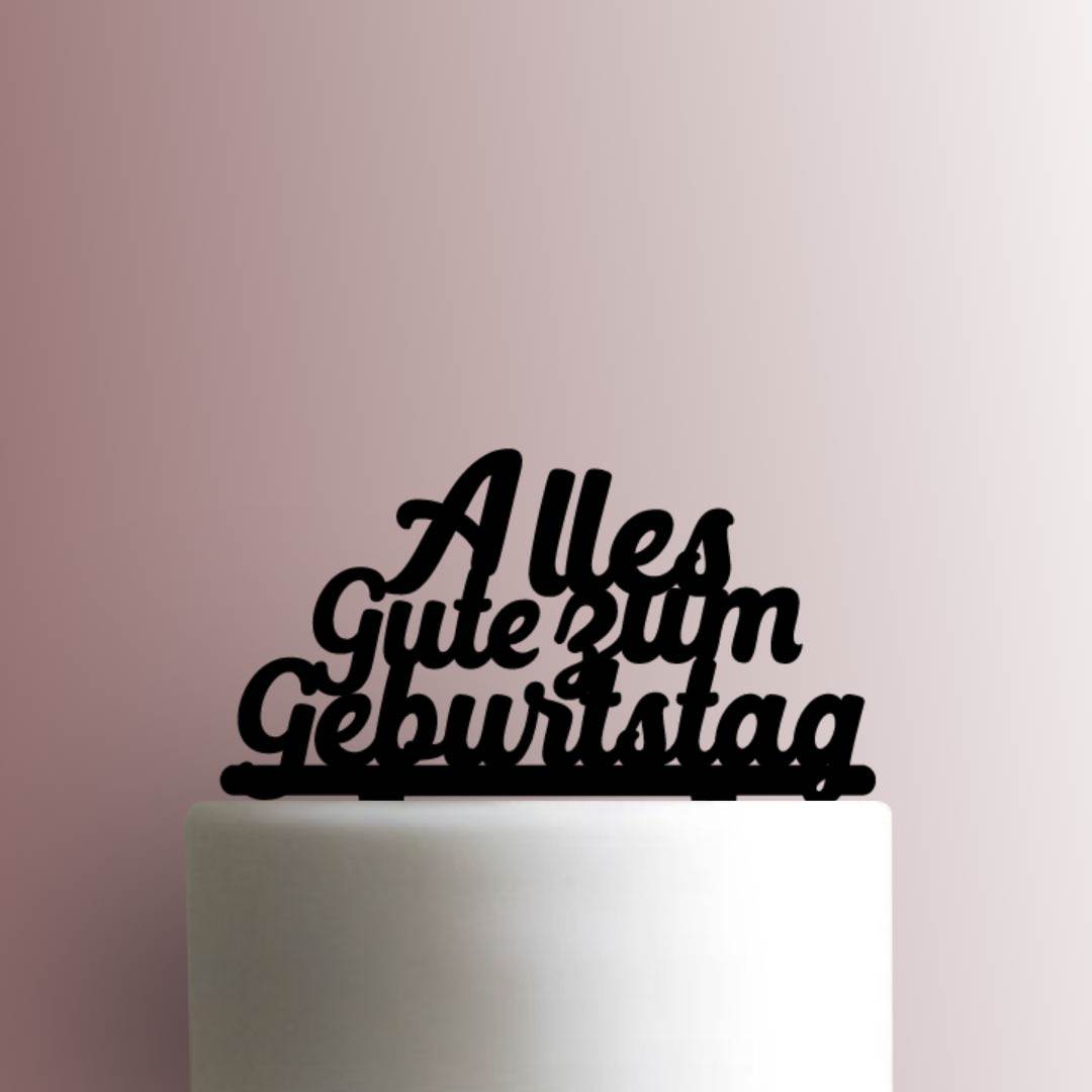Happy Birthday in Romanized German - Acrylic Cake Topper