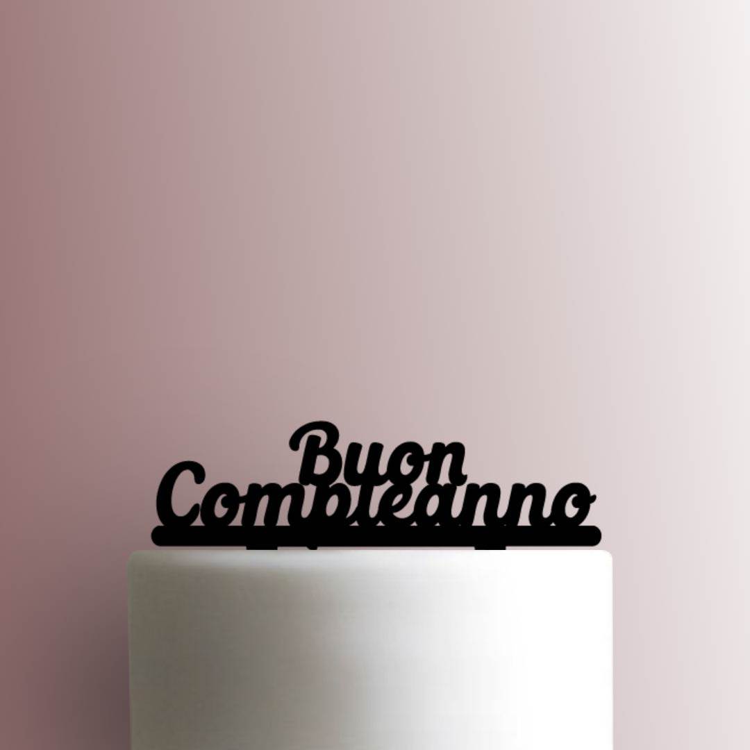 Happy Birthday in Romanized Italian - Acrylic Cake Topper