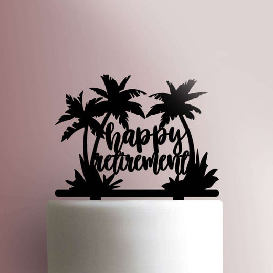 Happy Retirement Palm Trees- Acrylic Cake Topper