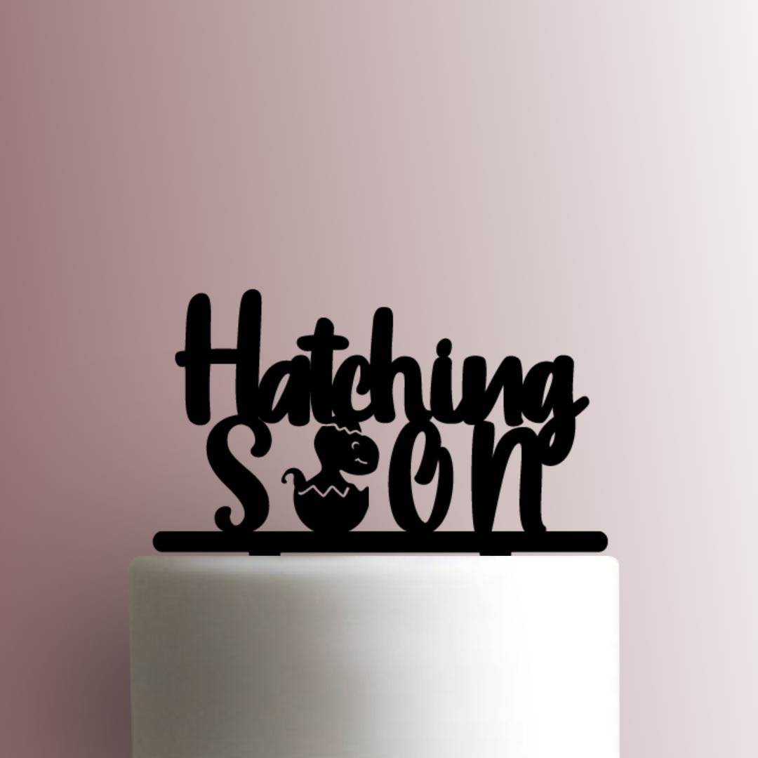 Hatching Soon Dinosaur - Acrylic Cake Topper