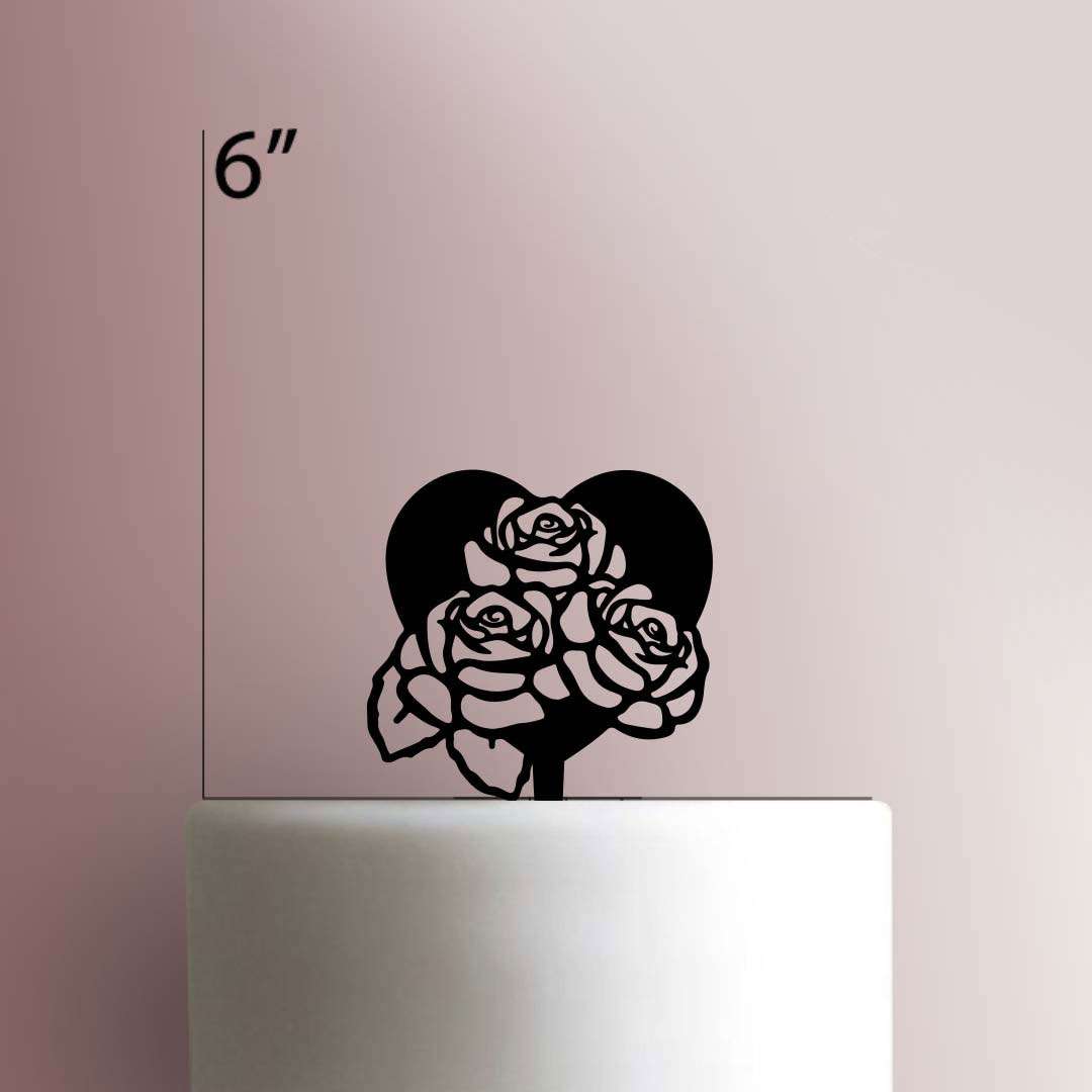 Heart Roses- Acrylic Cake Topper