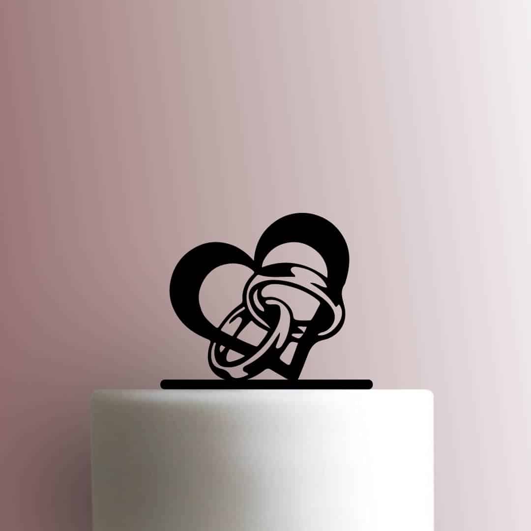 Heart Rings - Acrylic Cake Topper