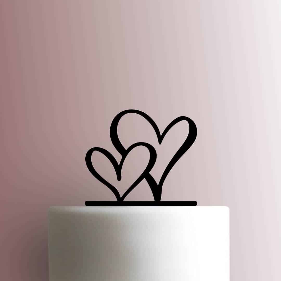 Hearts - Acrylic Cake Topper