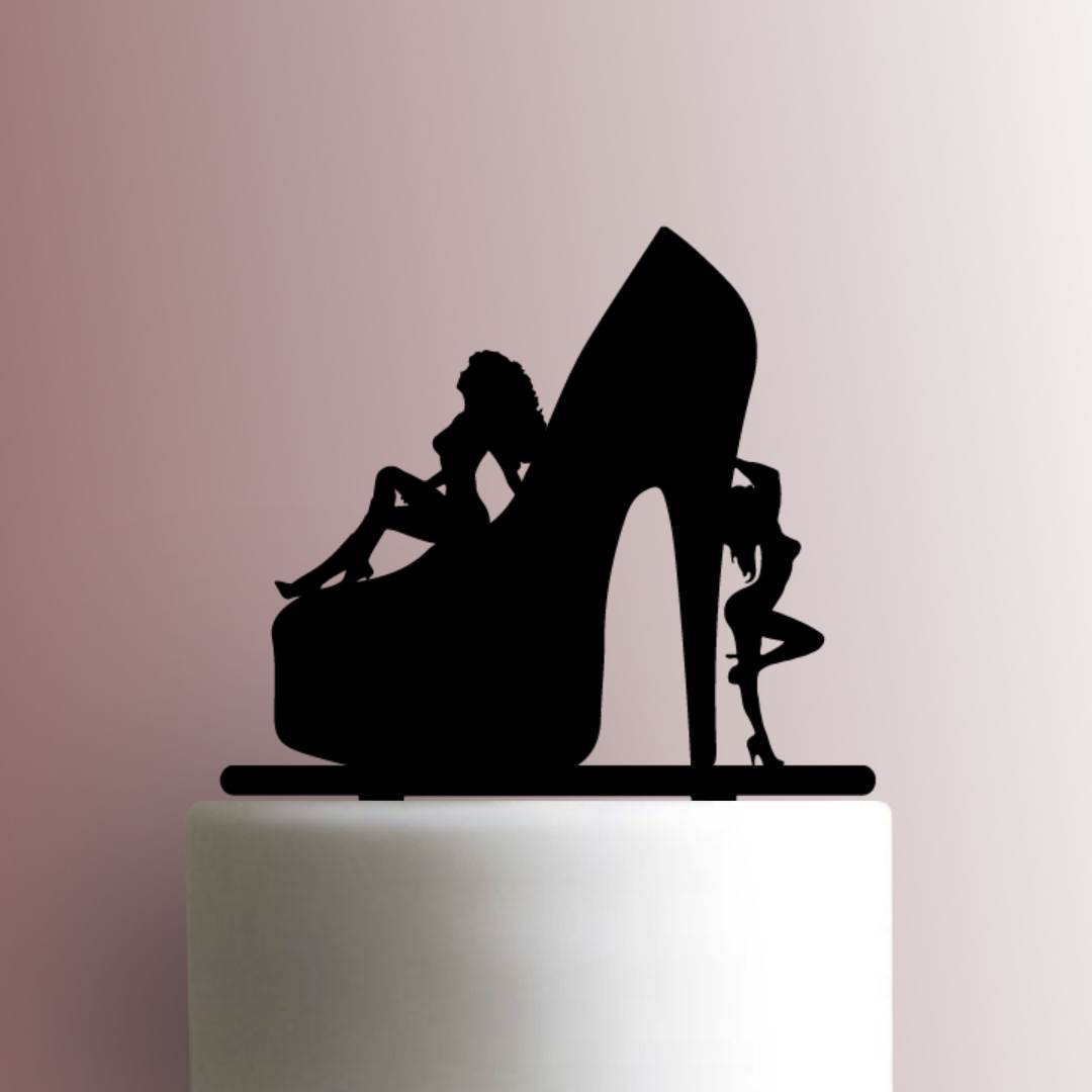 High Heel with Dancers - Acrylic Cake Topper