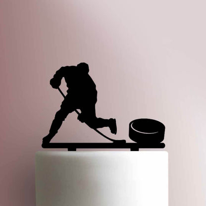 Hockey Player with Puck- Acrylic Cake Topper