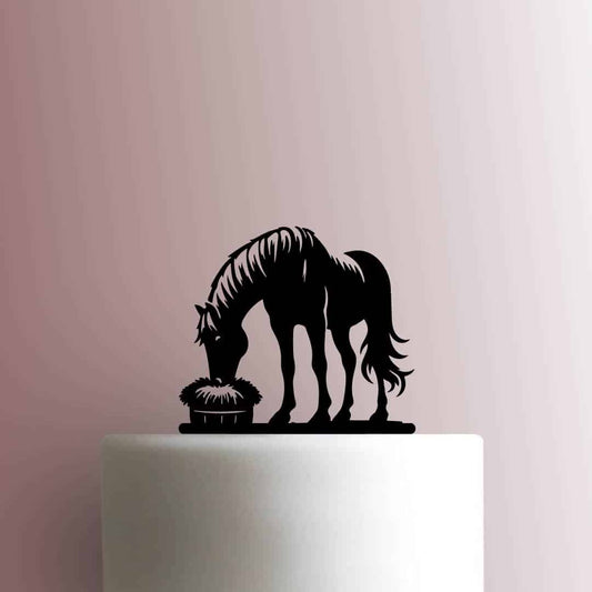 Horse Eating Hay - Acrylic Cake Topper