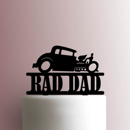 Hot Rod Rad Dad - Acrylic Cake Topper