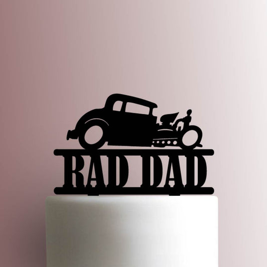 Hot Rod Rad Dad - Acrylic Cake Topper