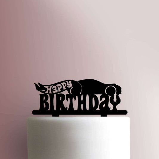 Hot Wheels Car Happy Birthday- Acrylic Cake Topper
