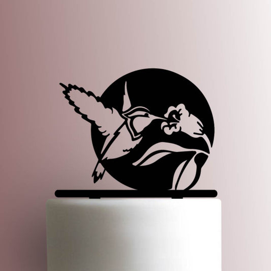 Hummingbird with Flower - Acrylic Cake Topper
