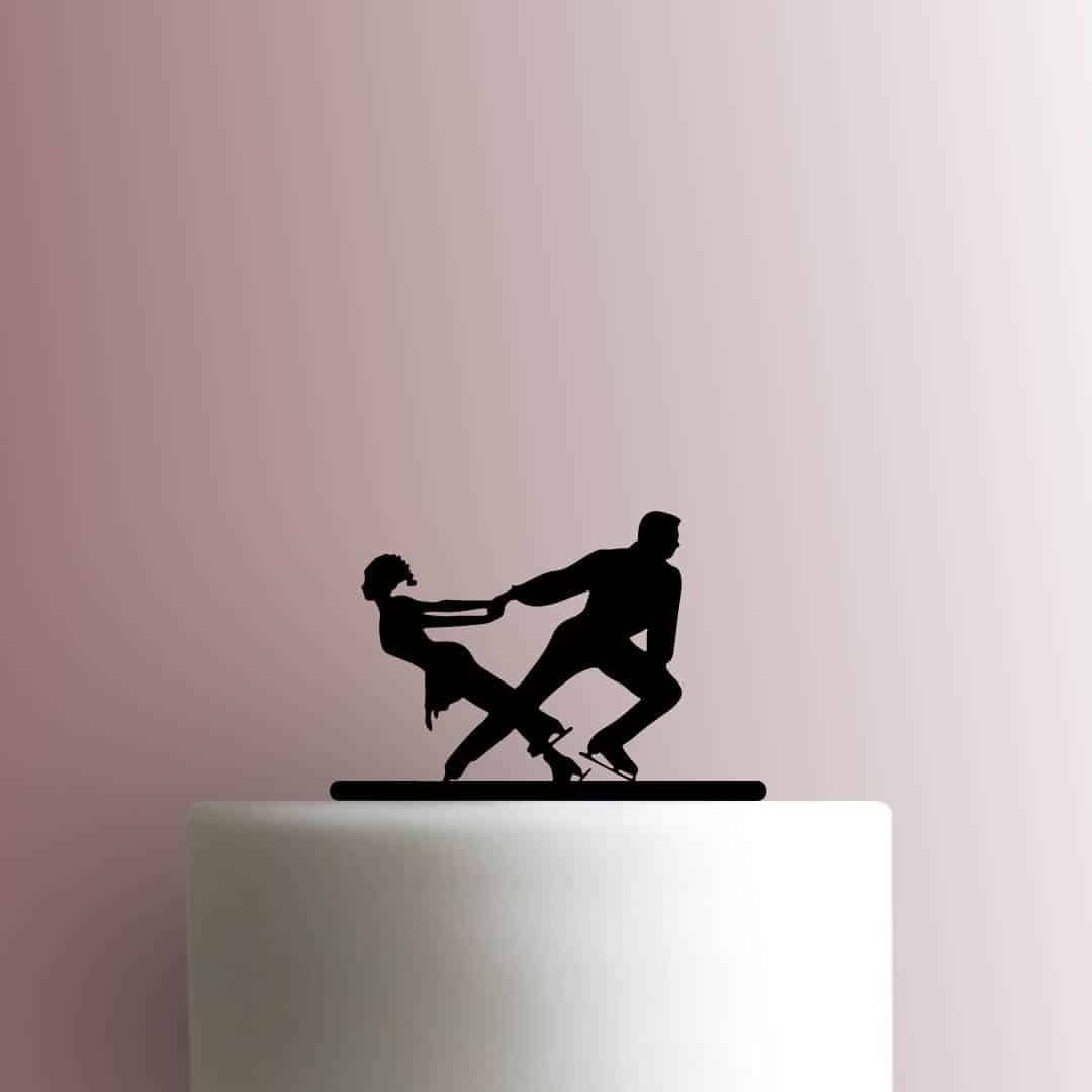 Ice Skaters - Acrylic Cake Topper