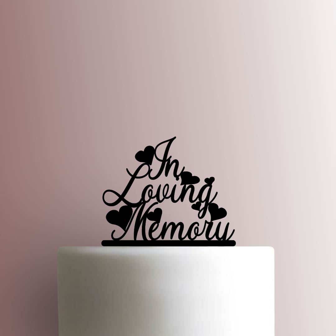 In Loving Memory Hearts - Acrylic Cake Topper