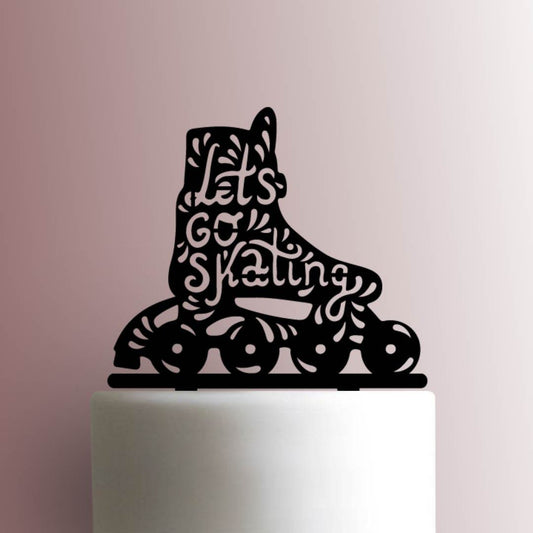 Inline Skate Lets Go Skating - Acrylic Cake Topper