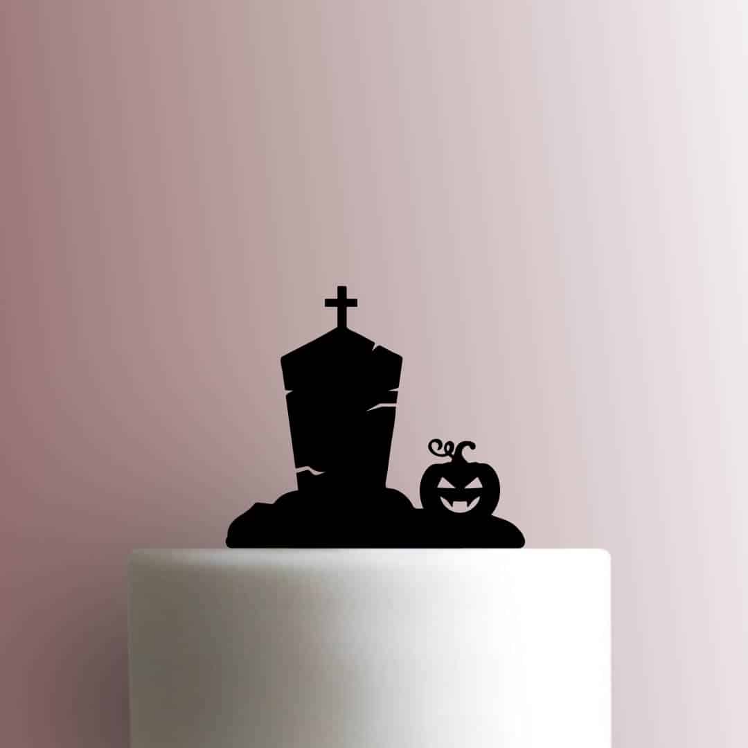 Halloween ? Jack O Lantarn Graveyard - Acrylic Cake Topper