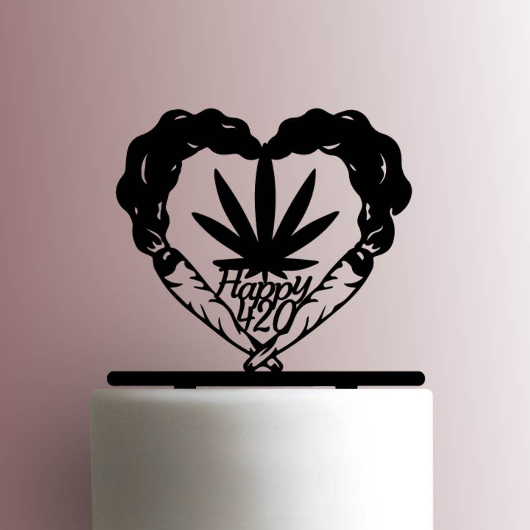 Joint Heart Happy 420 - Acrylic Cake Topper