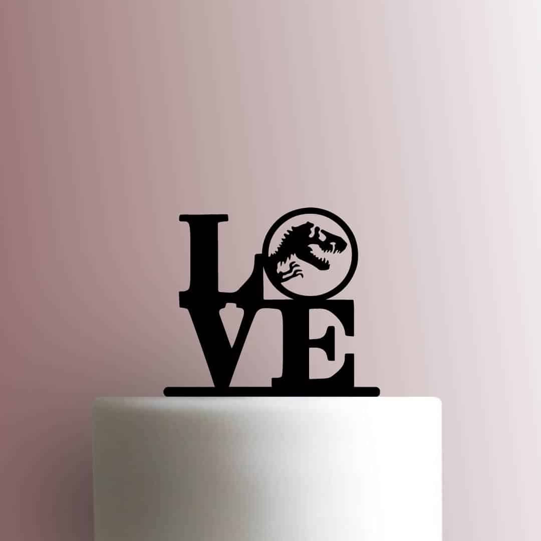 Jurassic Park ? Dinosaur Love - Acrylic Cake Topper