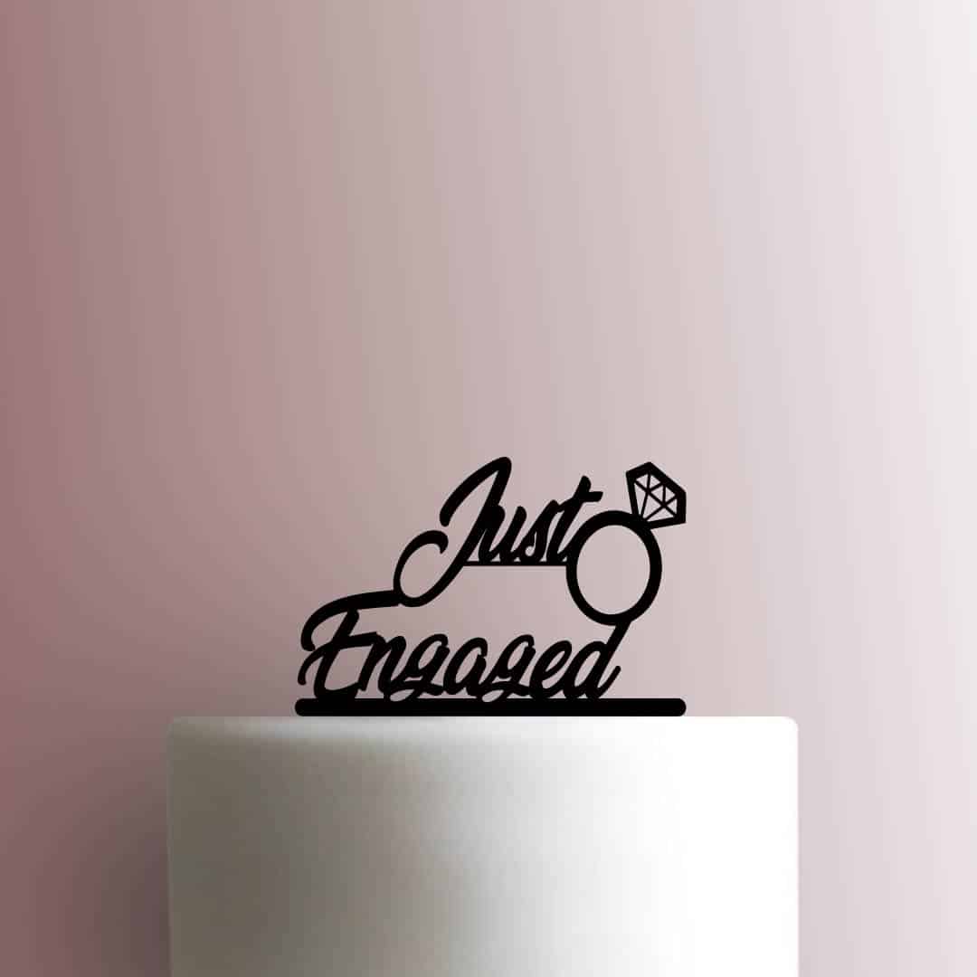 Just Engaged - Acrylic Cake Topper