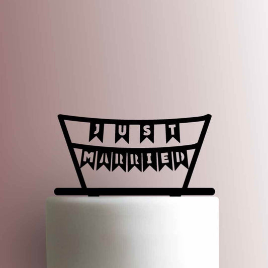 Just Married Banner - Acrylic Cake Topper