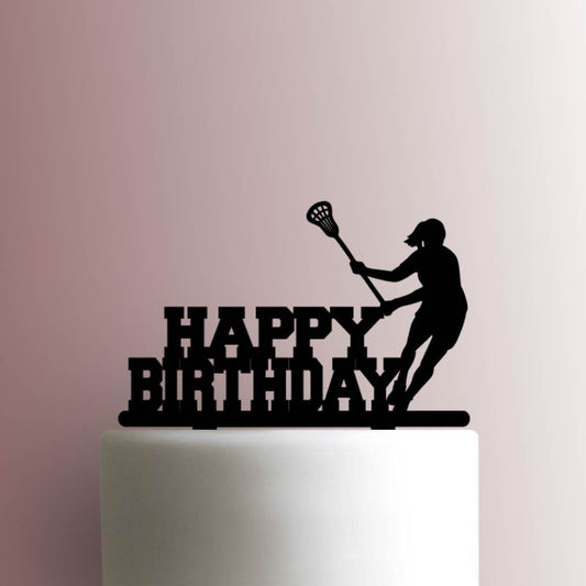 Lacrosse Happy Birthday - Acrylic Cake Topper