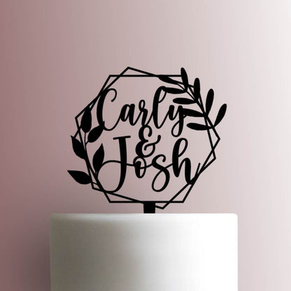 Leaves Wedding Name - Acrylic Cake Topper