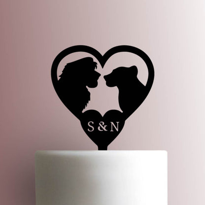 Lion King Heart Initials - Acrylic Cake Topper