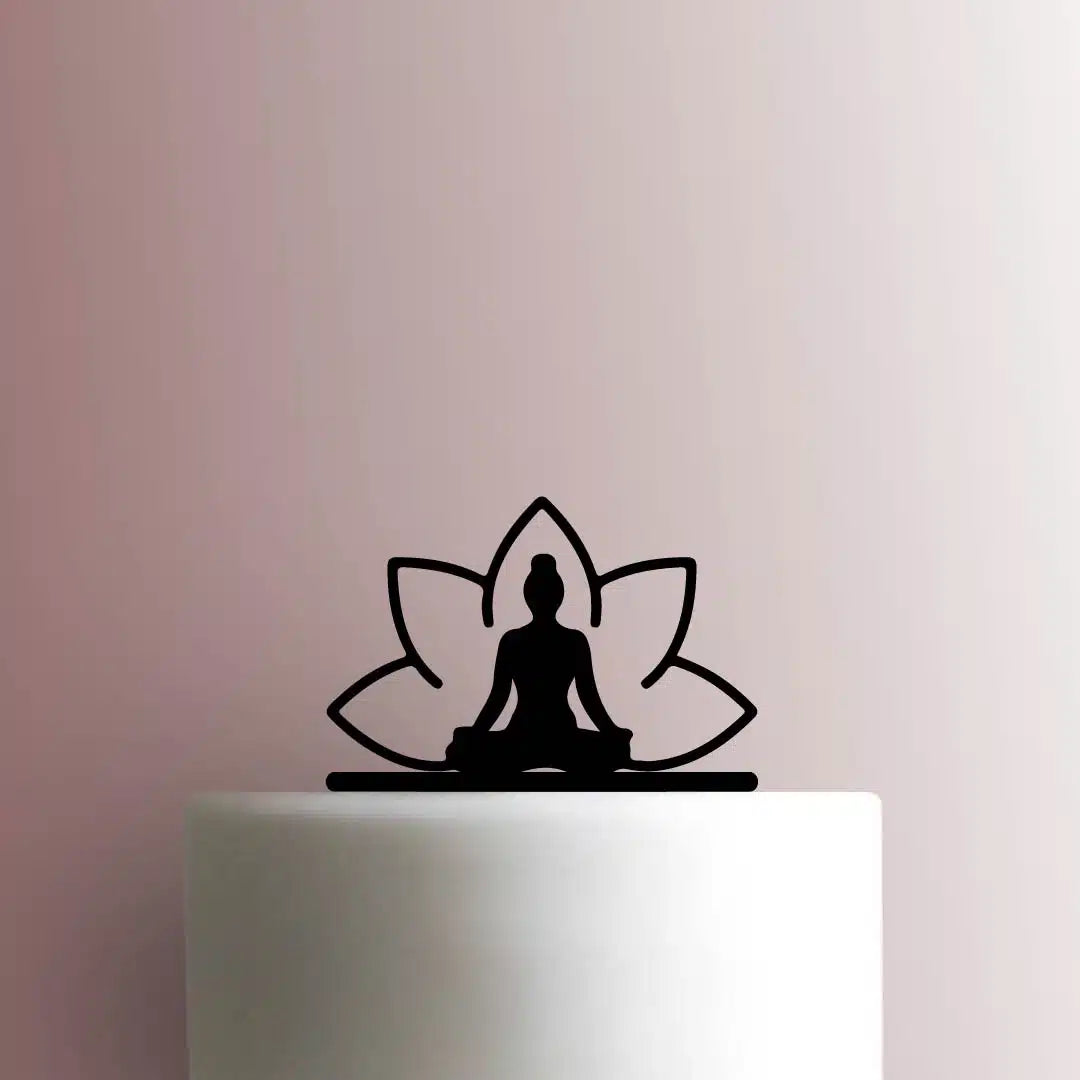 Lotus Flower Yoga - Acrylic Cake Topper