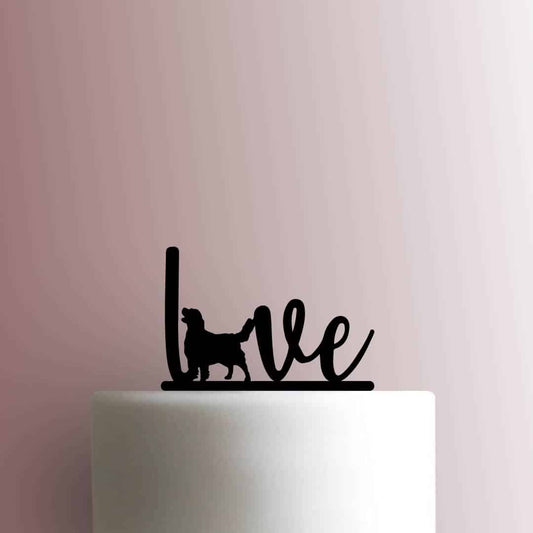 Love Golden Retriever Dog - Acrylic Cake Topper