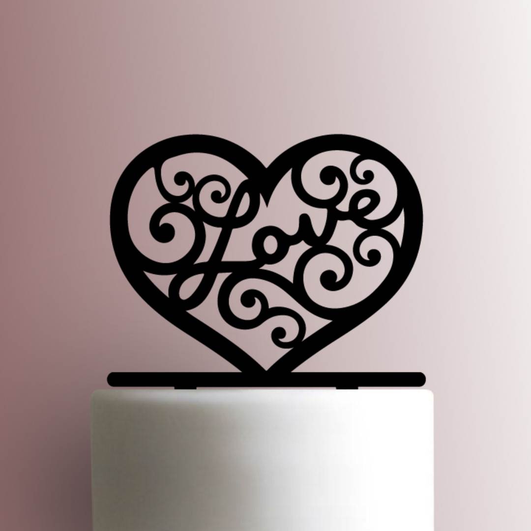Love Heart - Acrylic Cake Topper