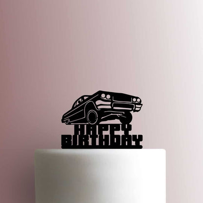 Low Rider Car Happy Birthday - Acrylic Cake Topper