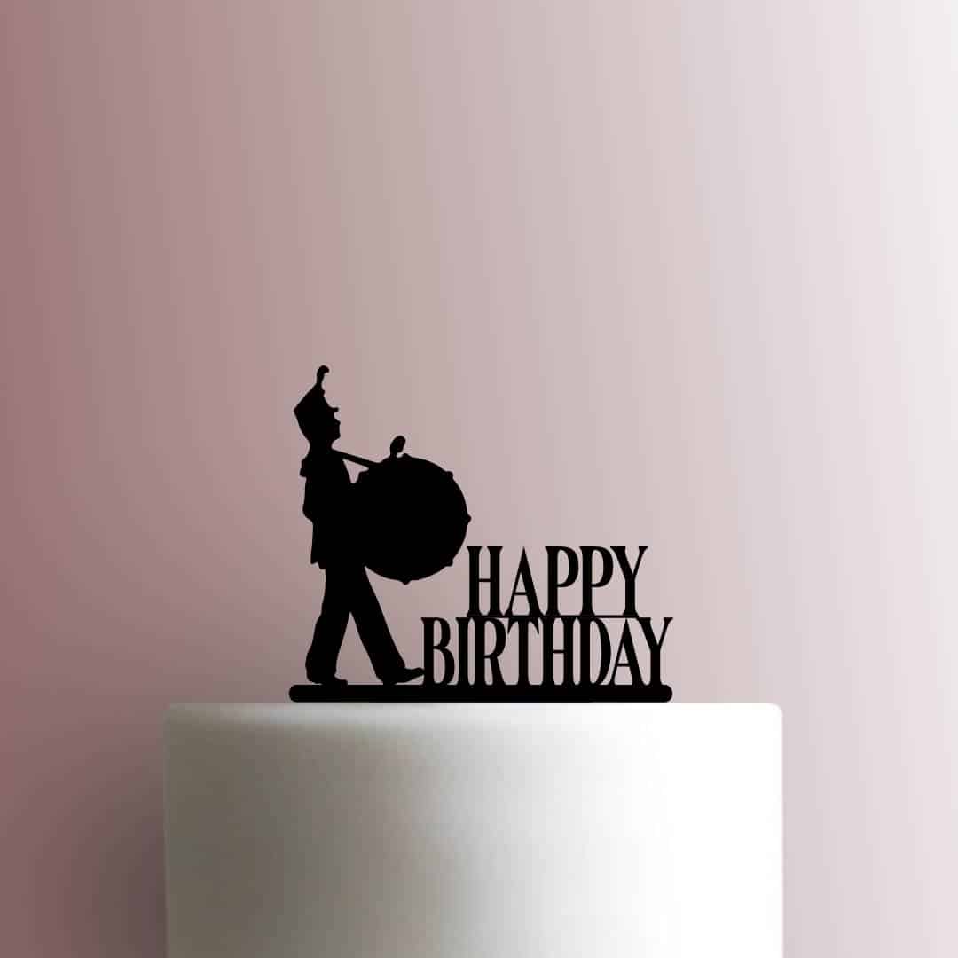 Marching Band Drummer Happy Birthday - Acrylic Cake Topper