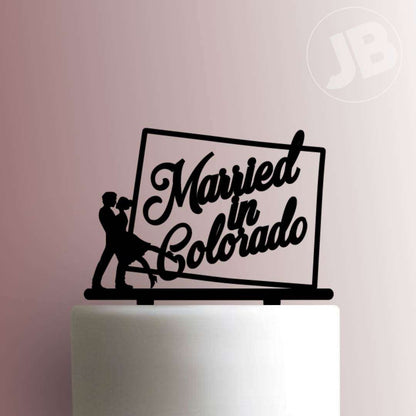Married in Colorado- Acrylic Cake Topper