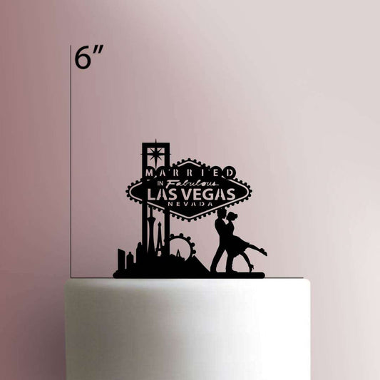 Married in Fabulous Las Vegas Skyline- Acrylic Cake Topper