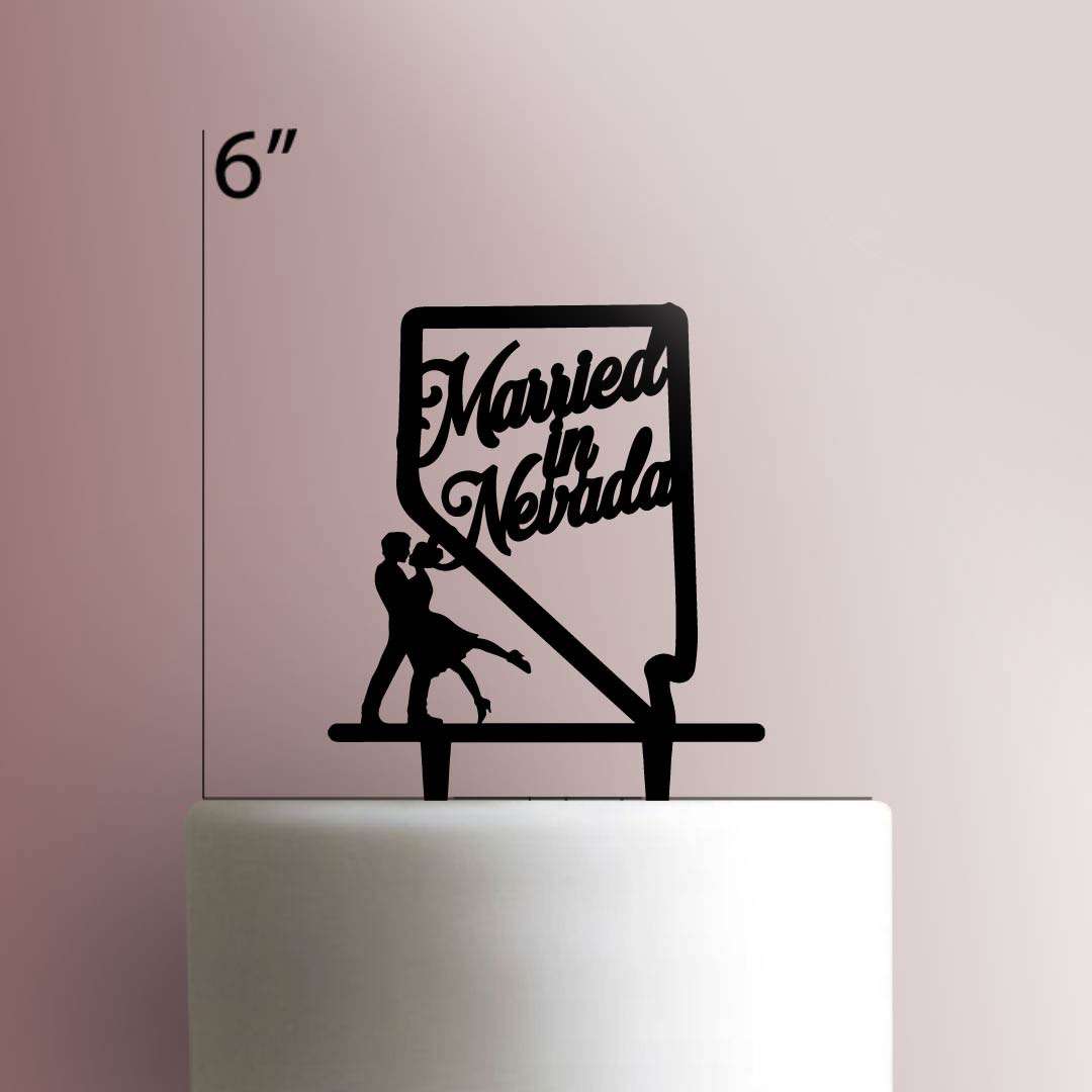 Married in Nevada- Acrylic Cake Topper