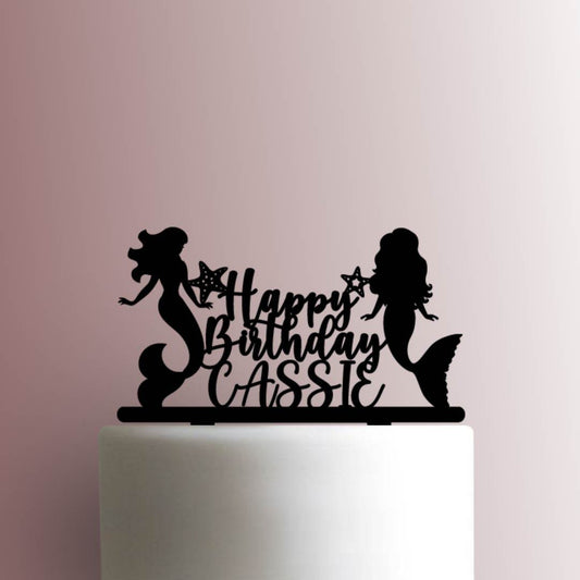 Mermaid Happy Birthday - Acrylic Cake Topper