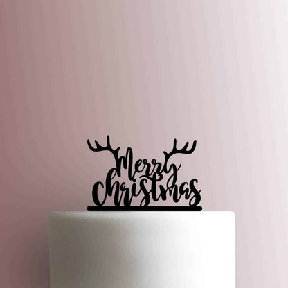 Merry Christmas Antlers - Acrylic Cake Topper
