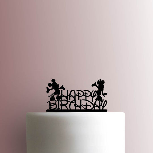Mickey and Minnie Mouse Happy Birthday - Acrylic Cake Topper