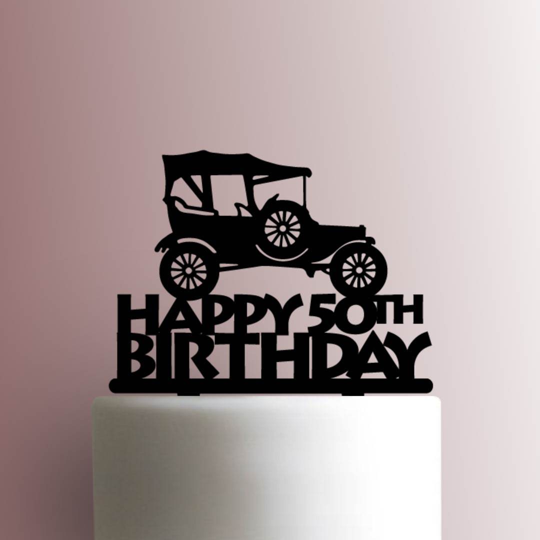 Model T Car Happy Birthday Age 225-A38- Acrylic Cake Topper