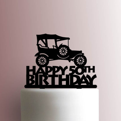Model T Car Happy Birthday Age 225-A38- Acrylic Cake Topper