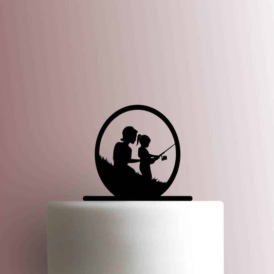 Mom and Daughter Fishing - Acrylic Cake Topper