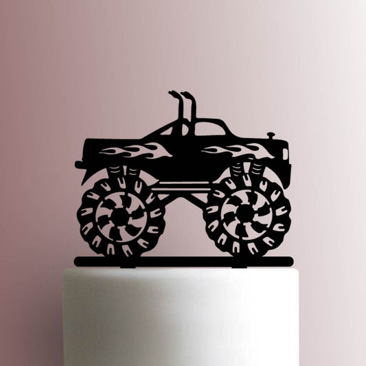 Monster Truck with Flames - Acrylic Cake Topper