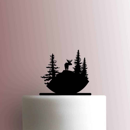 Moose in Forest - Acrylic Cake Topper