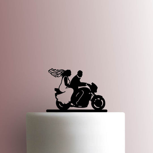 Motorcycle Wedding Couple - Acrylic Cake Topper