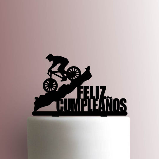Mountain Bike Feliz Cumpleanos - Acrylic Cake Topper