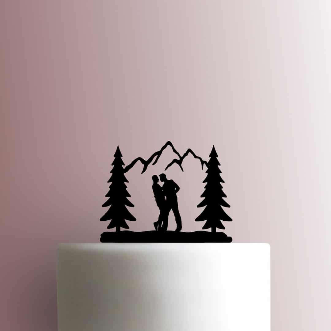 Mountains Gay Couple - Acrylic Cake Topper