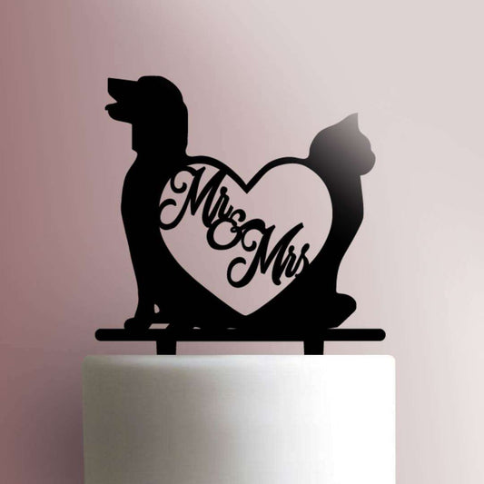 Mr and Mrs Dog and Cat- Acrylic Cake Topper
