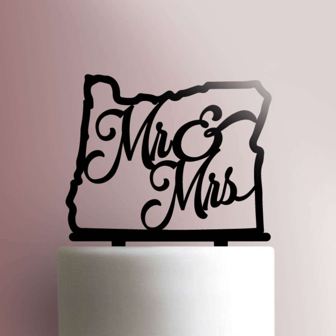 Mr and Mrs Oregon- Acrylic Cake Topper