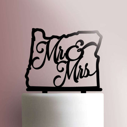 Mr and Mrs Oregon- Acrylic Cake Topper